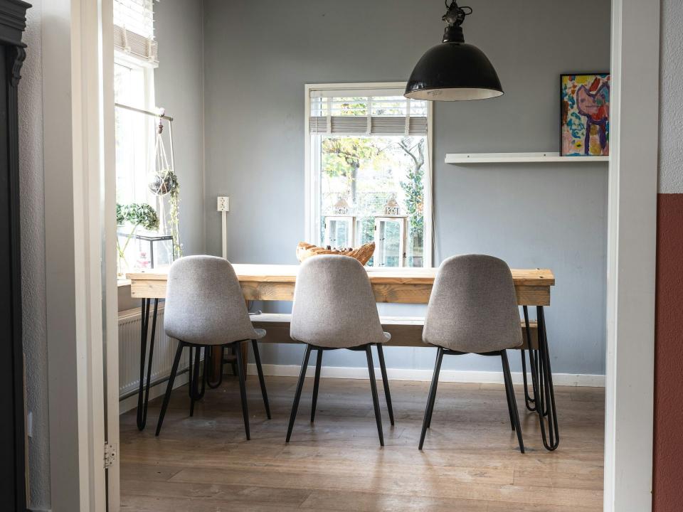 Modern dining area with chairs